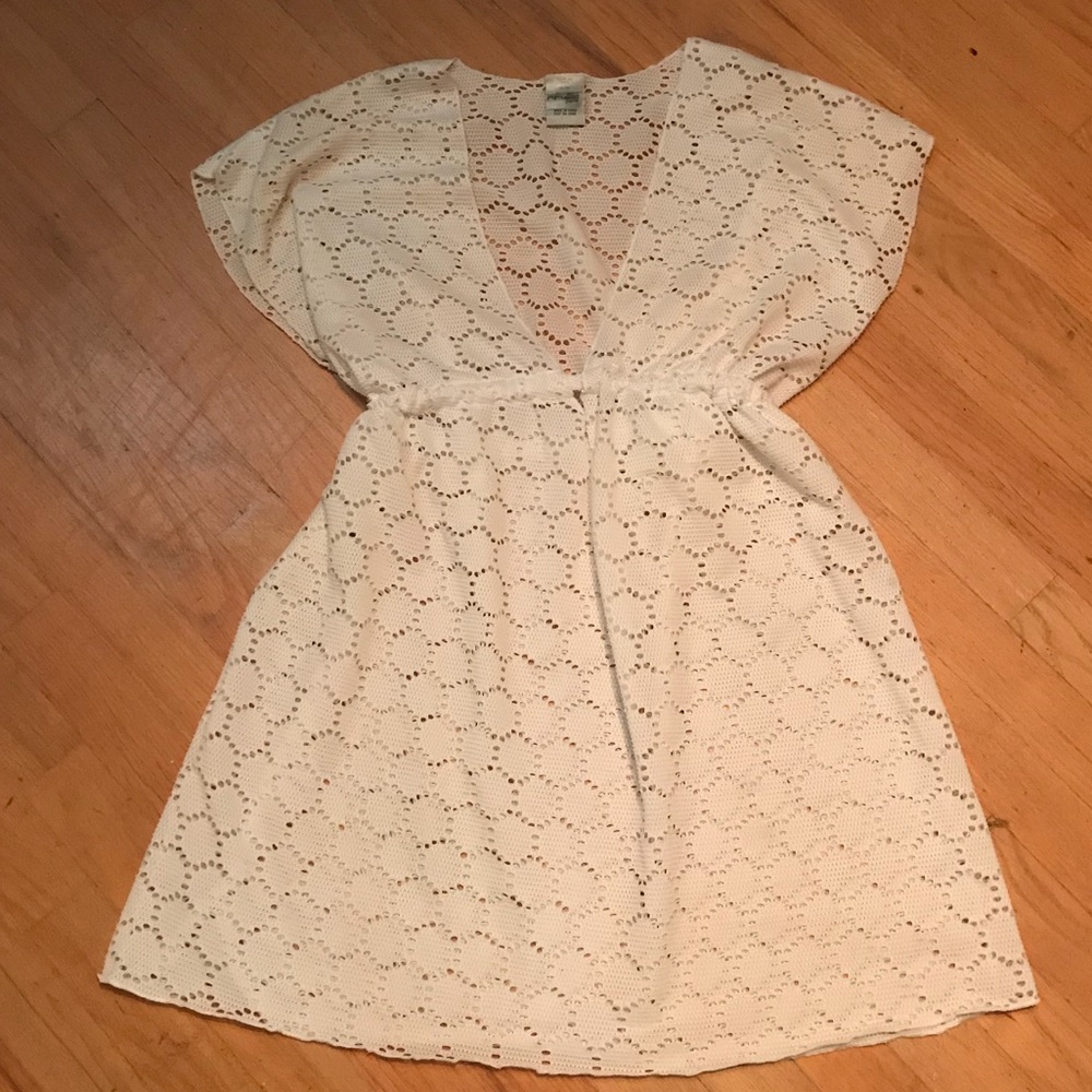 white eyelet swim coverup cover me swim brand xl
